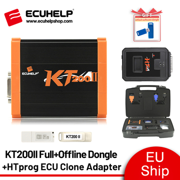 [EU Ship] ECUHELP KT200 II ECU Programmer Offline Workstation + HTprog ECU Clone Adapter with Power Box [Get one Free KTflash Dongle]