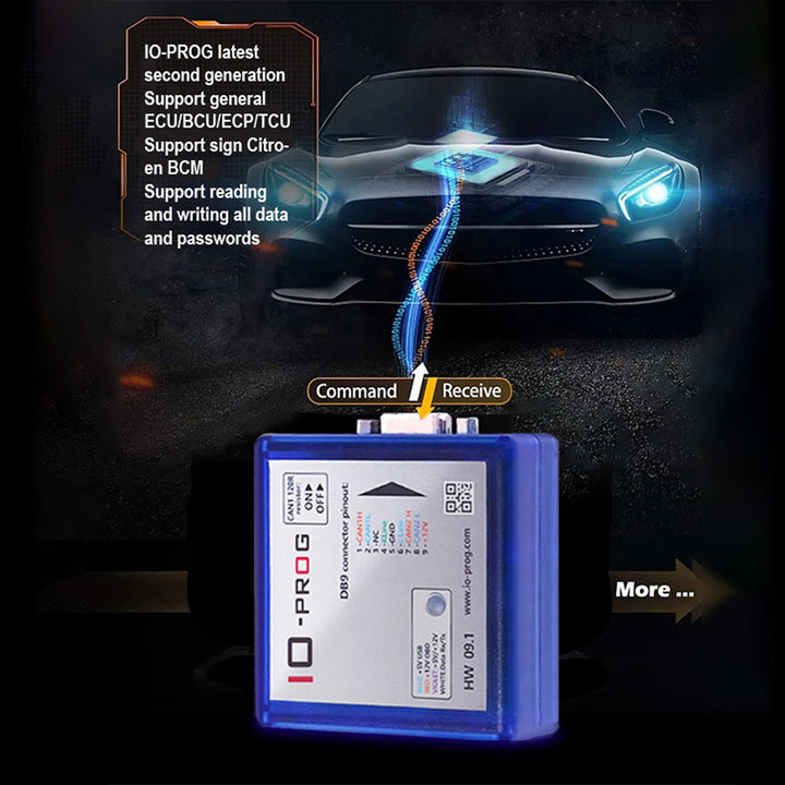 ECUHELP I/O Prog IO-Prog Opel BSI PSA Version ECU BCM TCM EPS K-line and CAN compatibility via BD9 connection and OBD