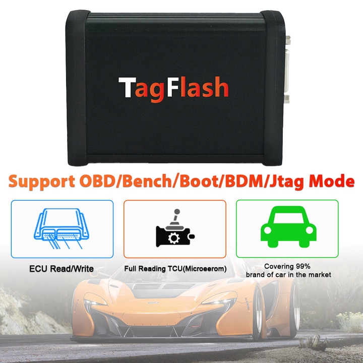 [Carton Box] TagFlash Tag Flash ECU Programmer BENCH / OBD / BOOT / BDM / JTAG mode Full reading (MICROEEROM)