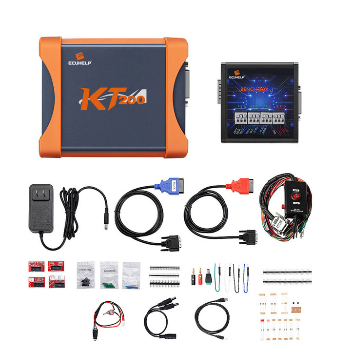 ECUHELP KT200 Full Version with HTprog Clone Adapter Adds More ECU and TCU Types with Free Gift[KTflash Dongle]