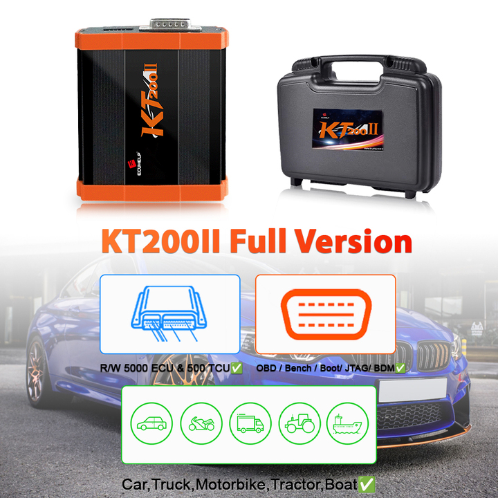 [EU Ship] ECUHELP KT200 II ECU Programmer Full Version for Car Truck Motorbike Tractor Boat, Upgrade More ECU Protocols Over KT200 