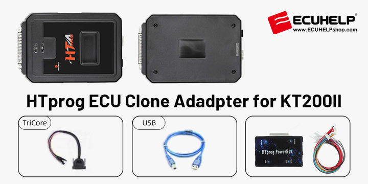 [EU Ship] ECUHELP KT200 II ECU Programmer Offline Workstation + HTprog ECU Clone Adapter with Power Box [Get one Free KTflash Dongle]