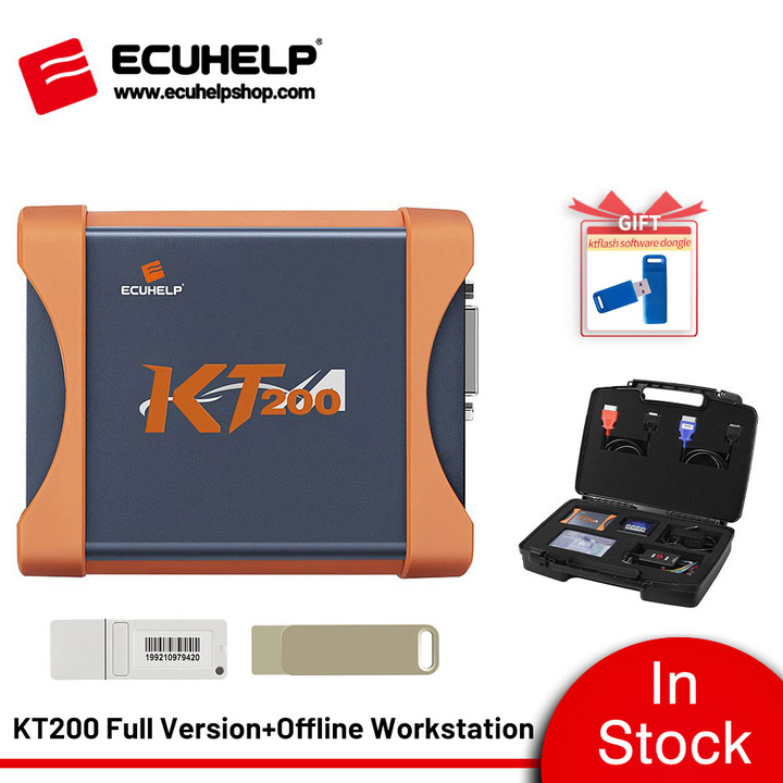 2023 ECUHELP KT200 ECU Programmer Offline Workstation for Car Truck Motorbike Tractor Boat in Suitcase [Get a Free KTflash Dongle]