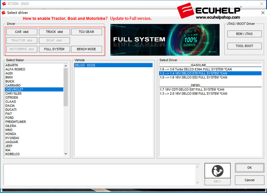 ecuhelp kt200 car truck version 7 license