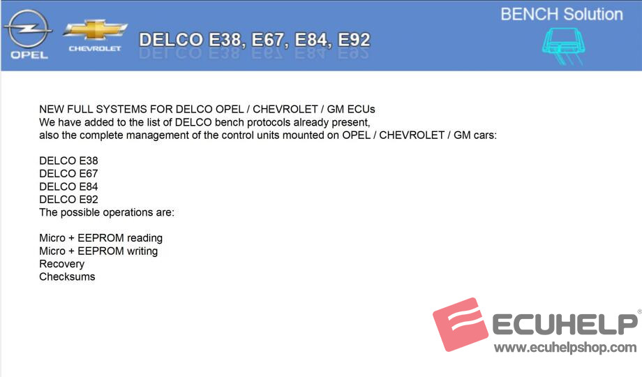 KT200 II read write Delco E38, E67, E84,E92 OK