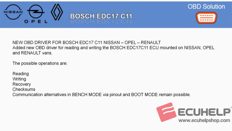 KT200II Read Write Bosch EDC17 C11 OK