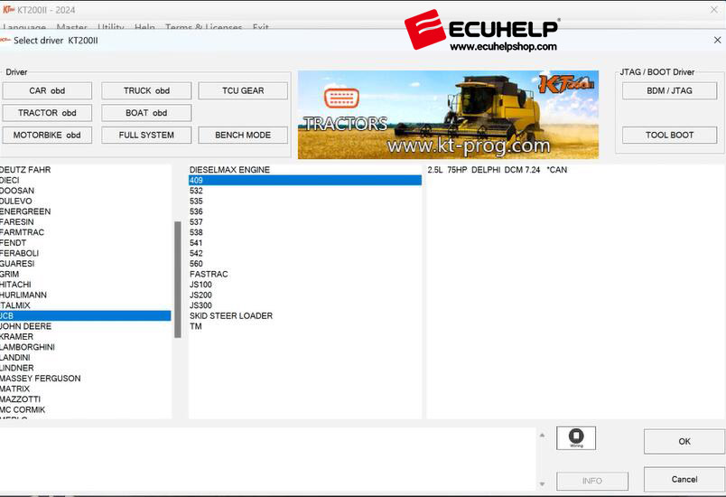 KT200II update for NEW OBD DRIVER FOR DELPHI DCM7.24 ECU