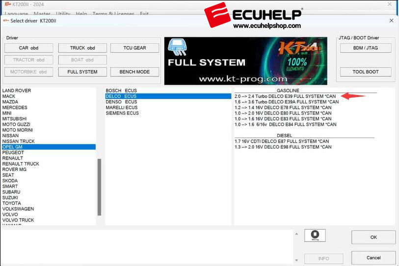 KT200II Update DELCO OPEL / CHEVROLET / GM ECUs-02