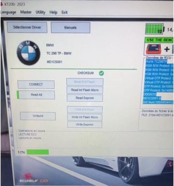 ecuhelp kt200 read/write MD1CS001 BMW 218D ok