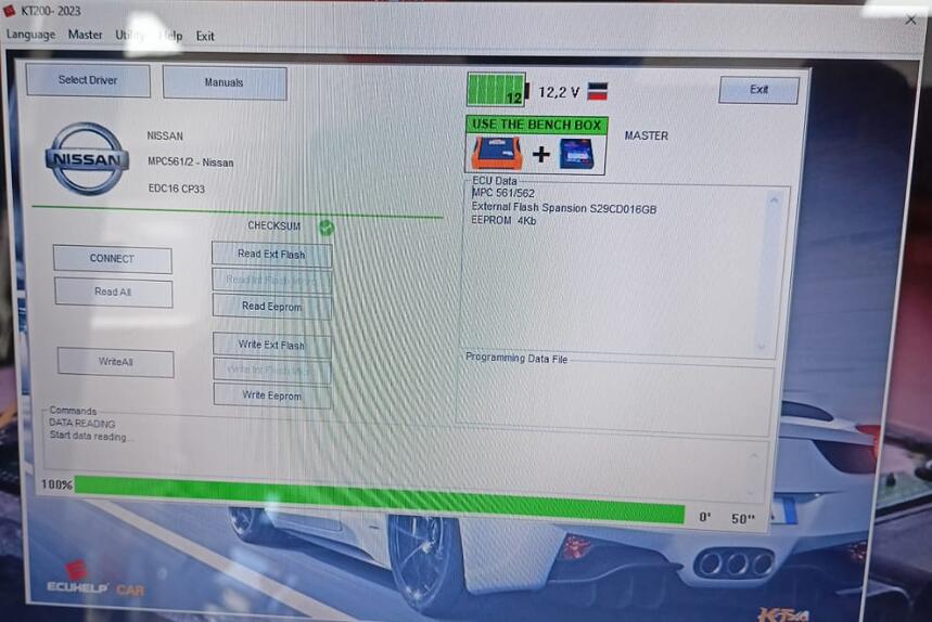 edc16cp33 nissan 2.0dci on bench KT200 read/write/checksum work good