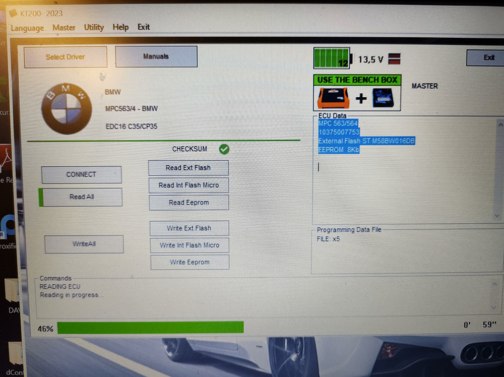 Bmw edc16cp35 bench r\w chk ok with KT200