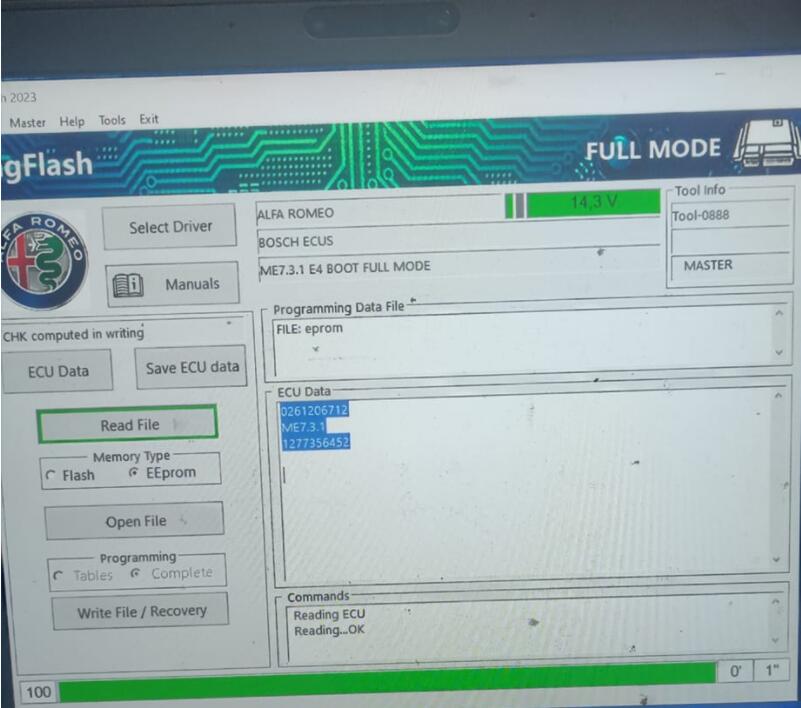 TagFlash clone ECU flash and EPROM read, write all ok ECU Bosch me7.3.1