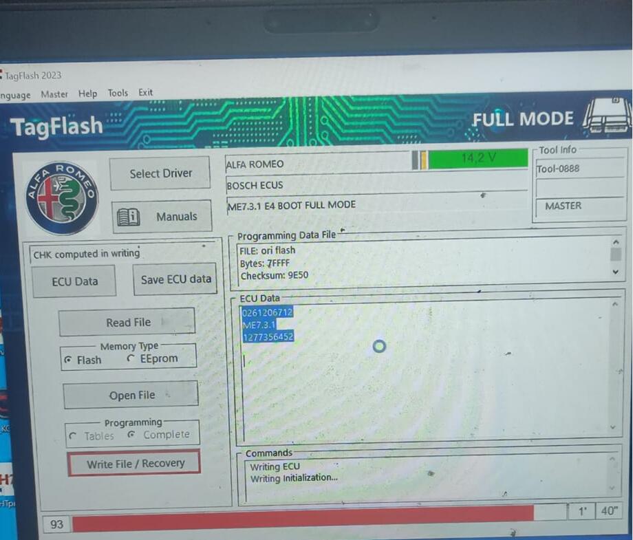 TagFlash clone ECU flash and EPROM read, write all ok ECU Bosch me7.3.1-02