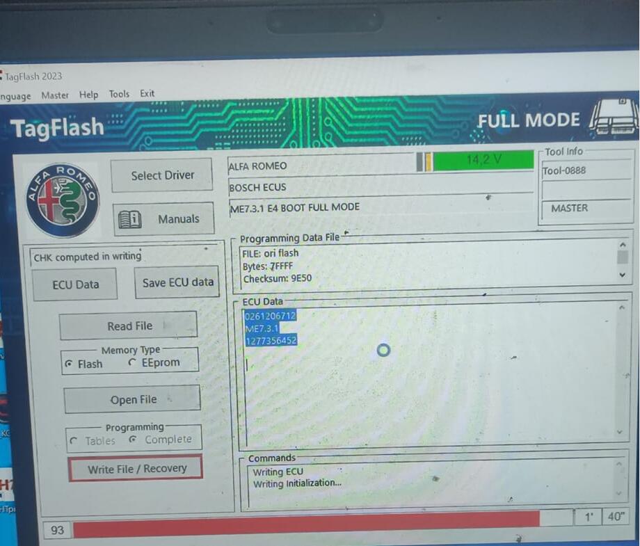 TagFlash clone ECU flash and EPROM read, write all ok ECU Bosch me7.3.1-02