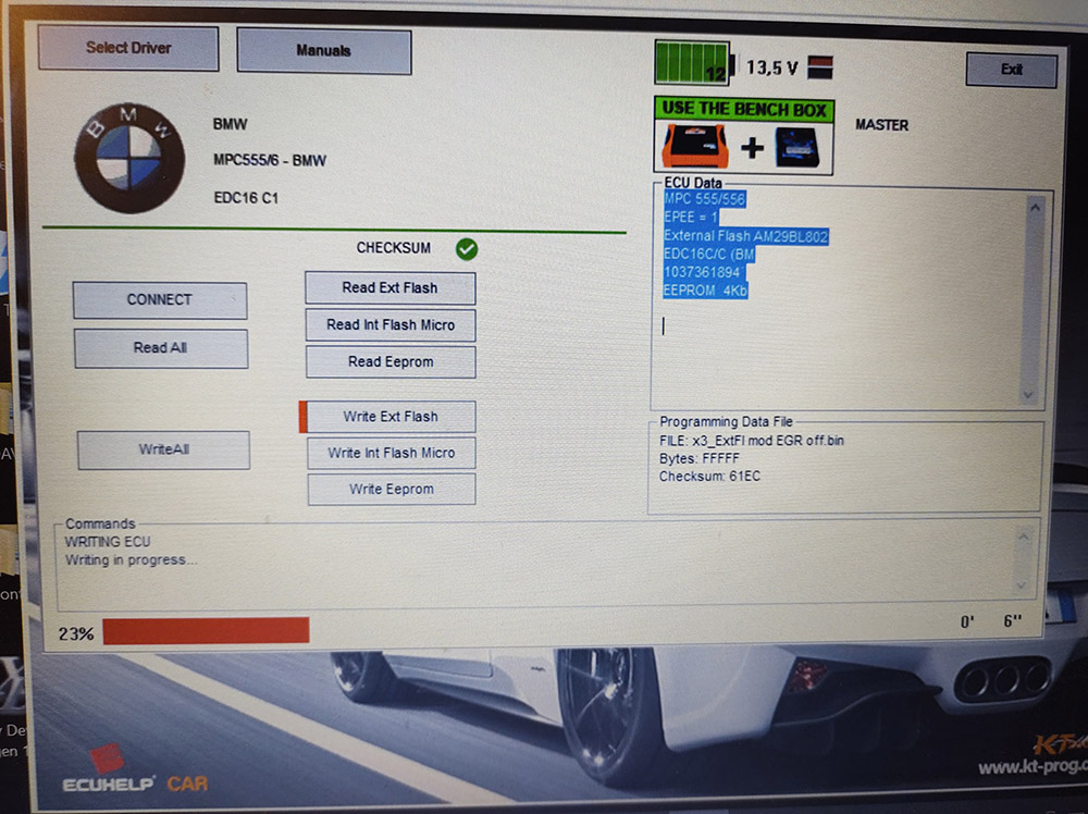 Bmw edc16c1 r\w chk ok bench mode with KT200