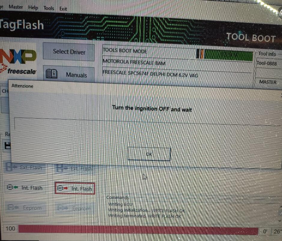 TagFlash Delphi DCM 6.2v VAG read write Checksum ok Boot mode