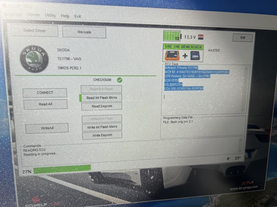 kt200 unlock VW Simos PCR2.1 EEPROM on bench
