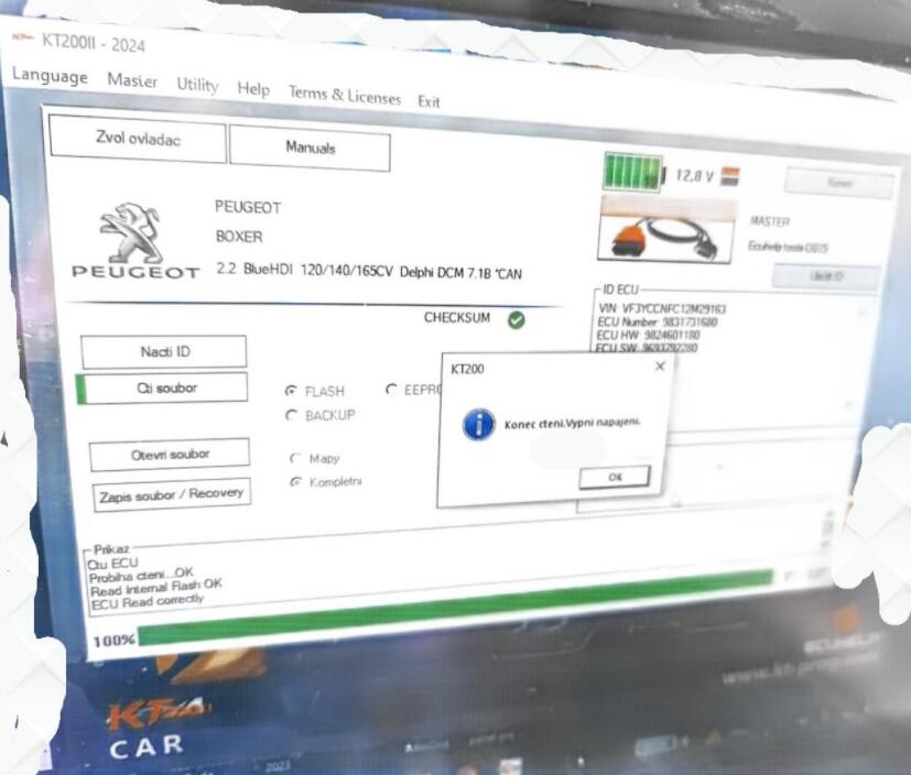 KT200II read and write dcm 7.1 citroen via OBD 100% OK-01