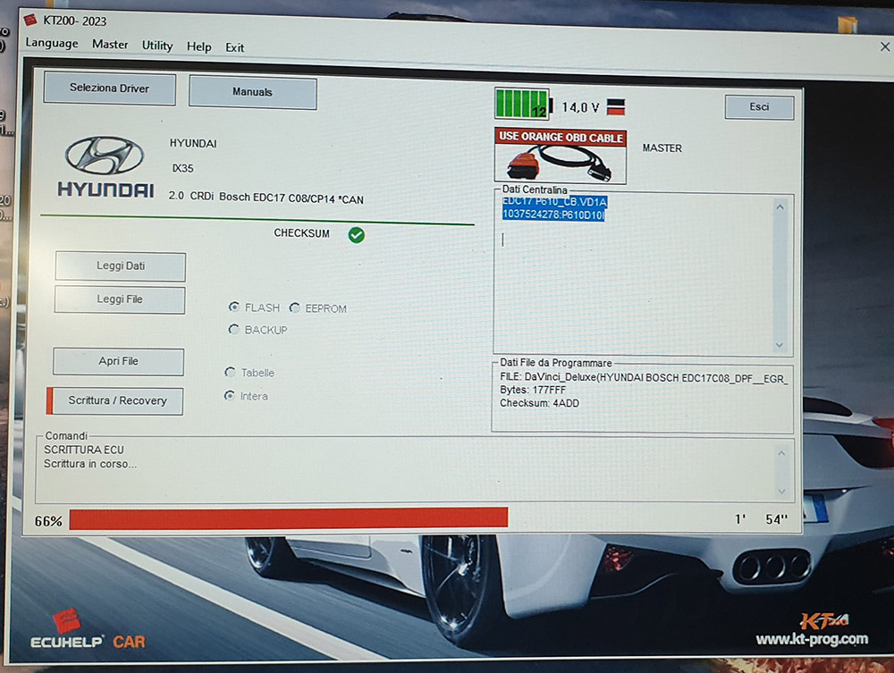 KT200 Read/Write Hyundai IX35 edc17c08 via OBD