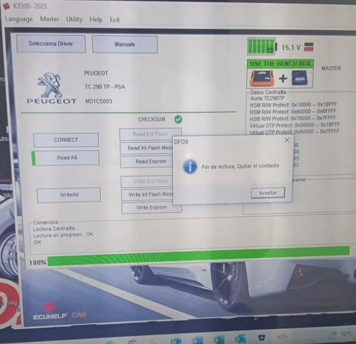 KT200II read Bosch MD1CS003 Peugeot 308 1.5HDI 2018