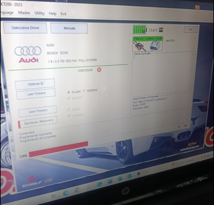 KT200 read write Edc15v 2.5tdi full system mode