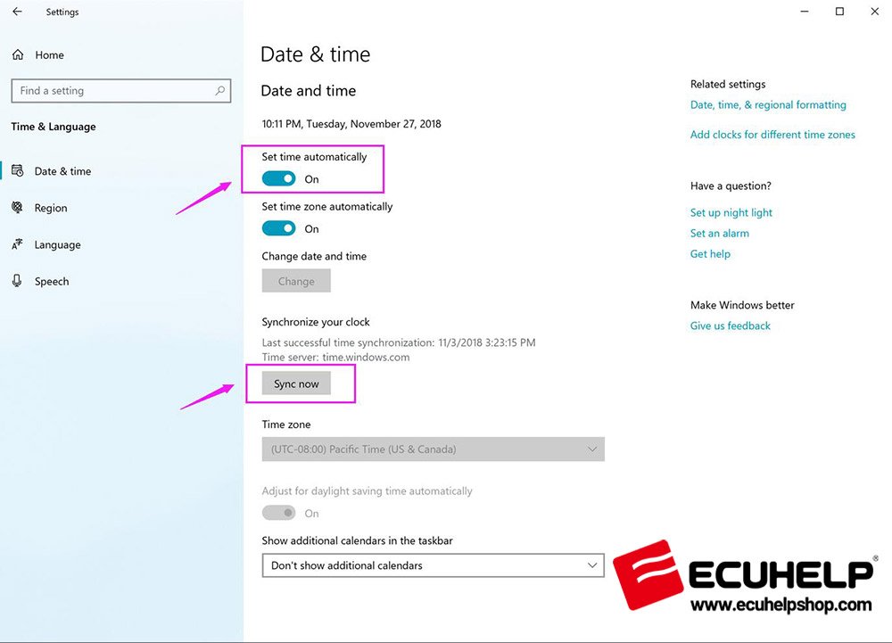 Set Time (Zone) Automatically and Synchronize your clock