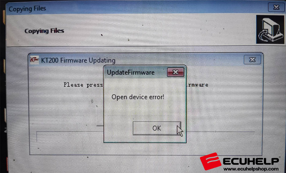 kt200 open device error