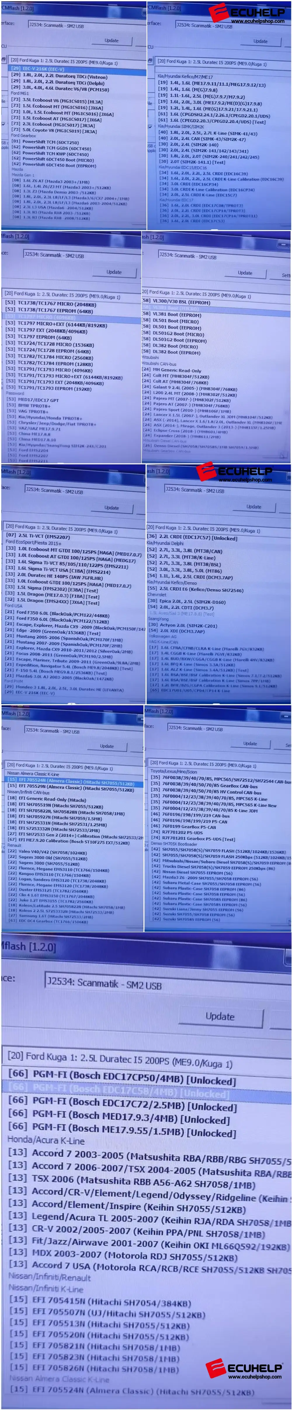 pcmtuner ECU list