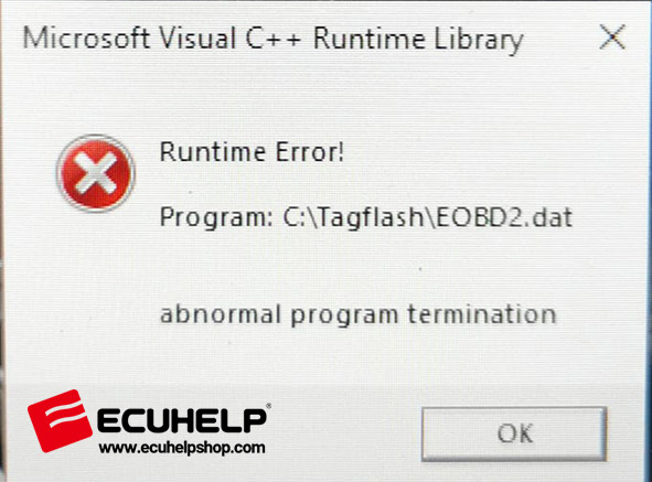 Tagflash rutime error solution