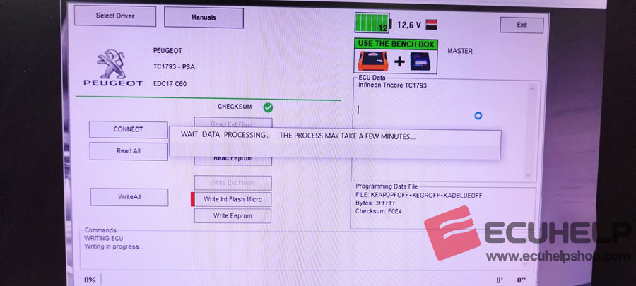 KT200 Read / Write Peugeot Citroen EDC17C60 Without Manual Tprot Off