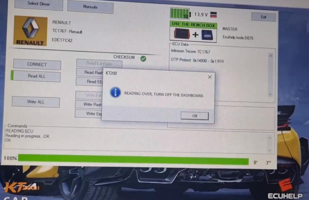 KT200II Offline Read & Write Renault EDC17C42