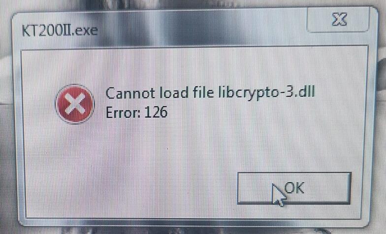 Cannot load file libcrypto-3.dll Error:126