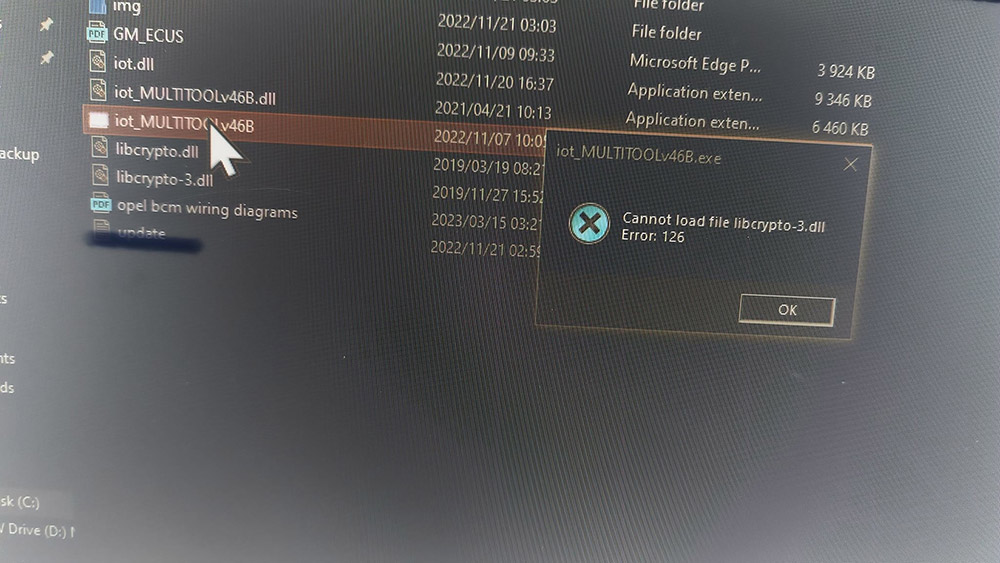 IO Prog Software installation Error:126